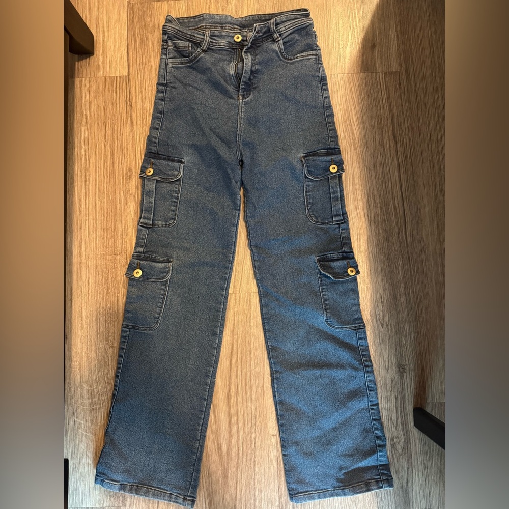Dark Blue Cargo Jeans